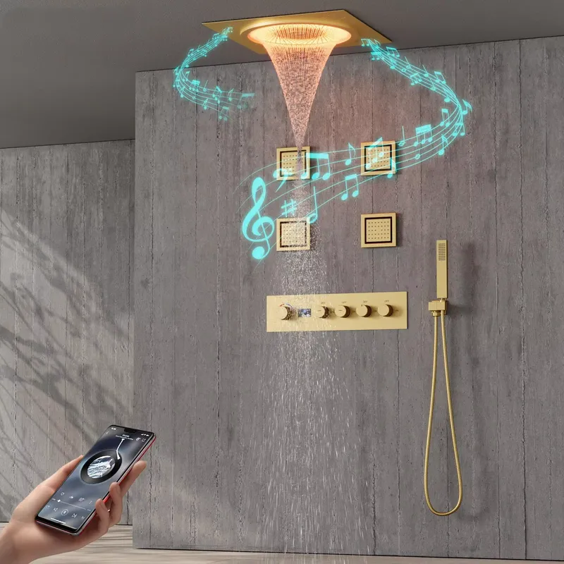 Home For Bathroom - Set Shower LED Pintar dengan Musik,