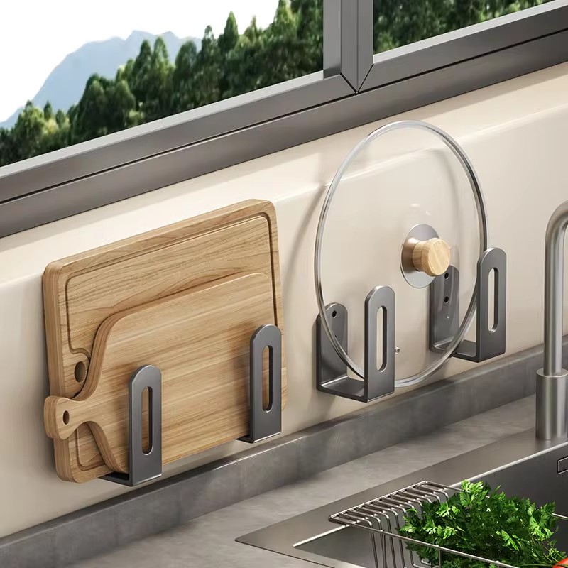 Tiny Home Bathroom Kitchen - 2 buah/set rak tutup panci rak