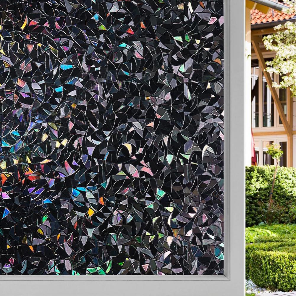 Home Bathroom Window Tint - Film Blackout jendela pelangi hitam 3D,
