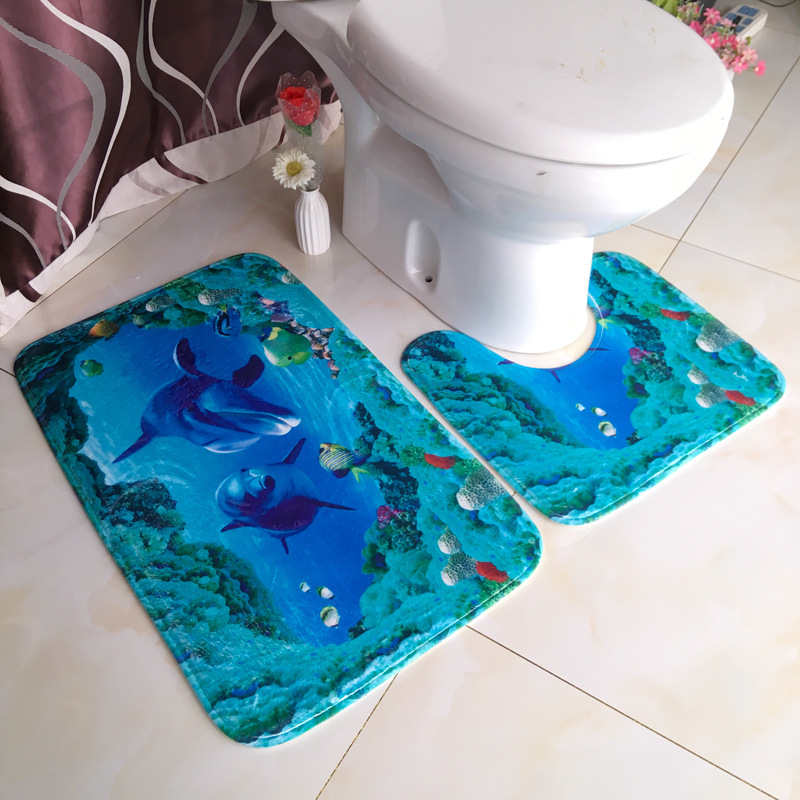 Home Bathroom With Two Toilets - Karpet Rumah, Keset Lantai Kamar Mandi,