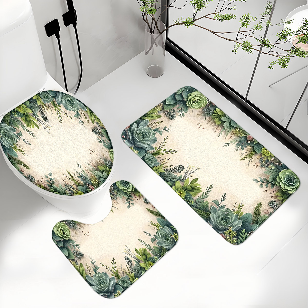 Set Tiga Bagian Kamar Mandi Ga - Zara Home Bathroom Rug ulasan dan harga