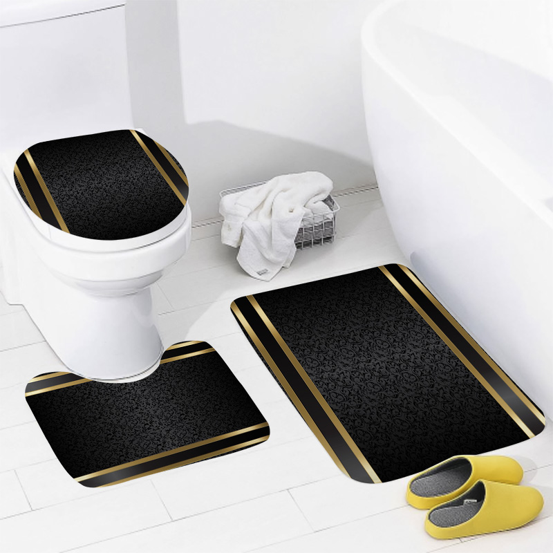 Set Kamar Mandi Hitam & Emas M - Zara Home Bathroom Rug ulasan dan harga