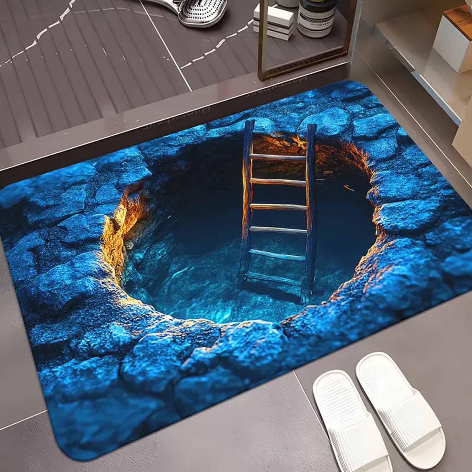 Karpet Lubang Ilusi Optik 3D A - Home Kitchen Bathroom Cleaning ulasan dan harga