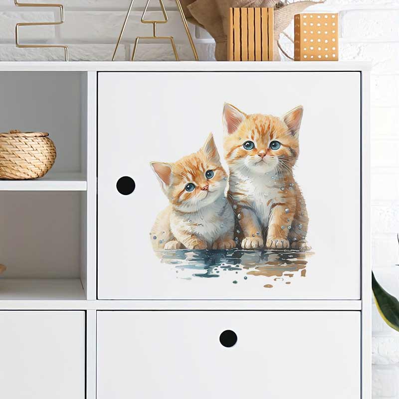 Stiker Dinding Dua Kucing Lucu - Home Bathroom With Two Toilets ulasan dan harga
